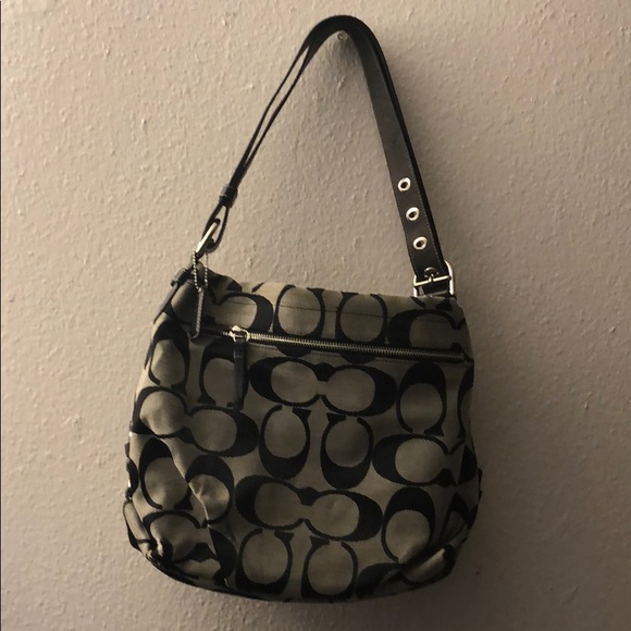 Black/Grey Coach Purse - Picture 2 of 3